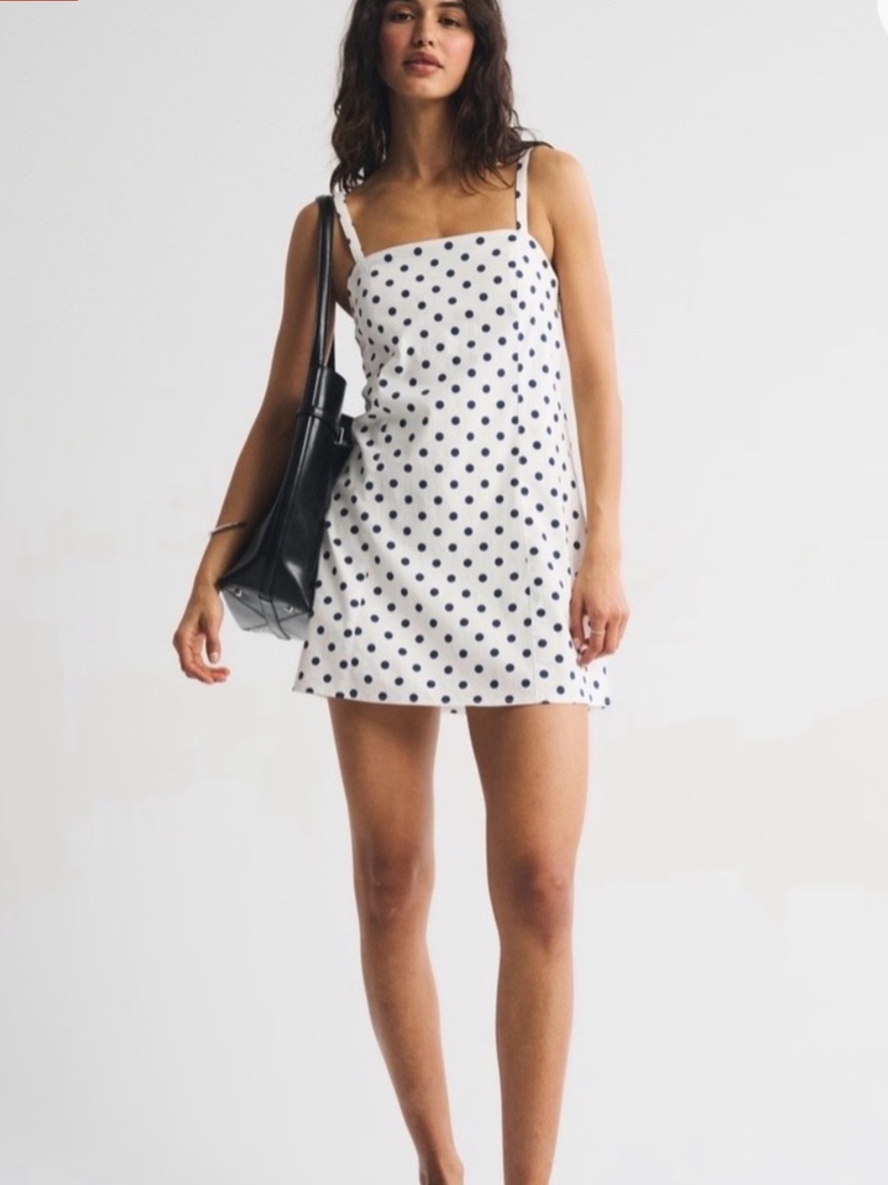 Abercrombie & Fitch Polka Dot Mini Dress Size XS Black Cream